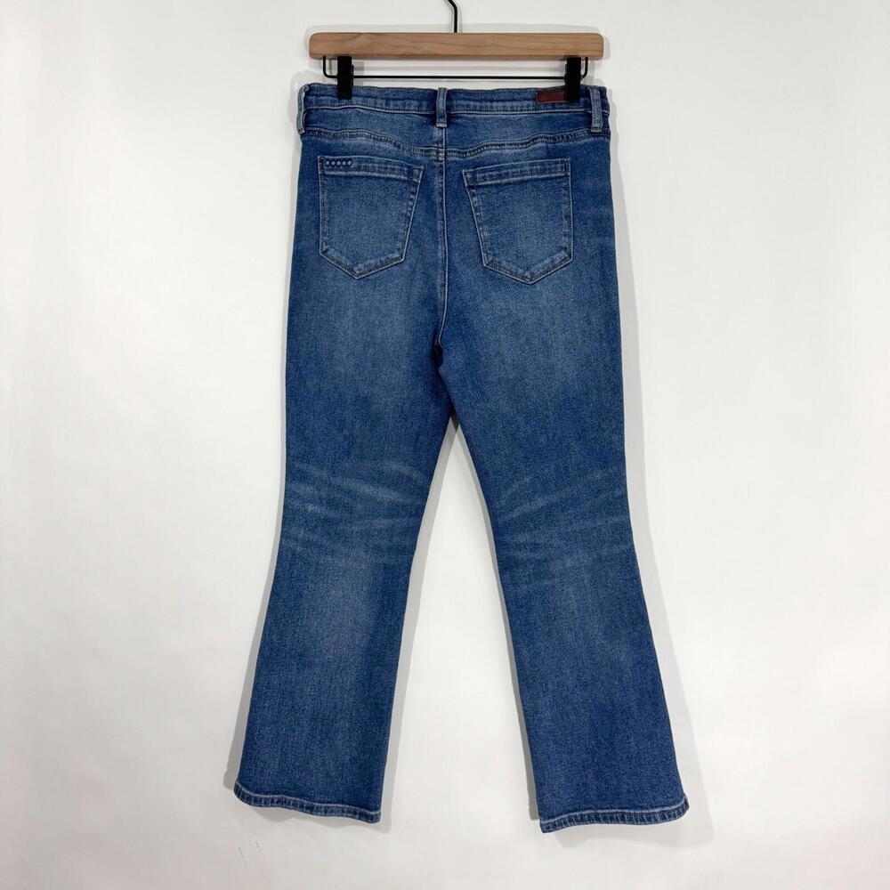 BlankNYC Women’s Size 28 Blue Denim The Vandam Hi Rise Kick Flare Cropped Jeans - Picture 8 of 11